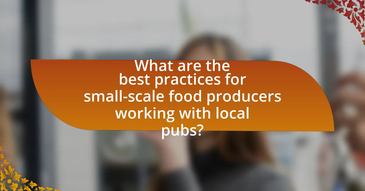 What are the best practices for small-scale food producers working with local pubs?
